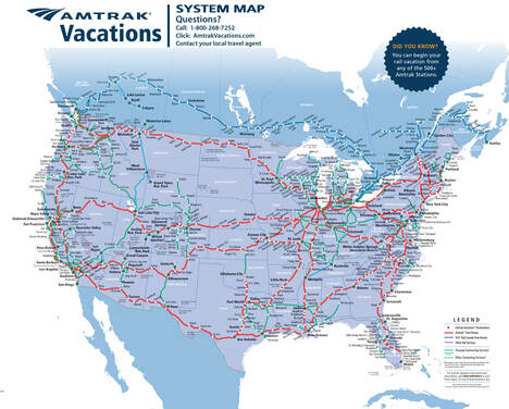 Amtrak Map of US Rail Routes